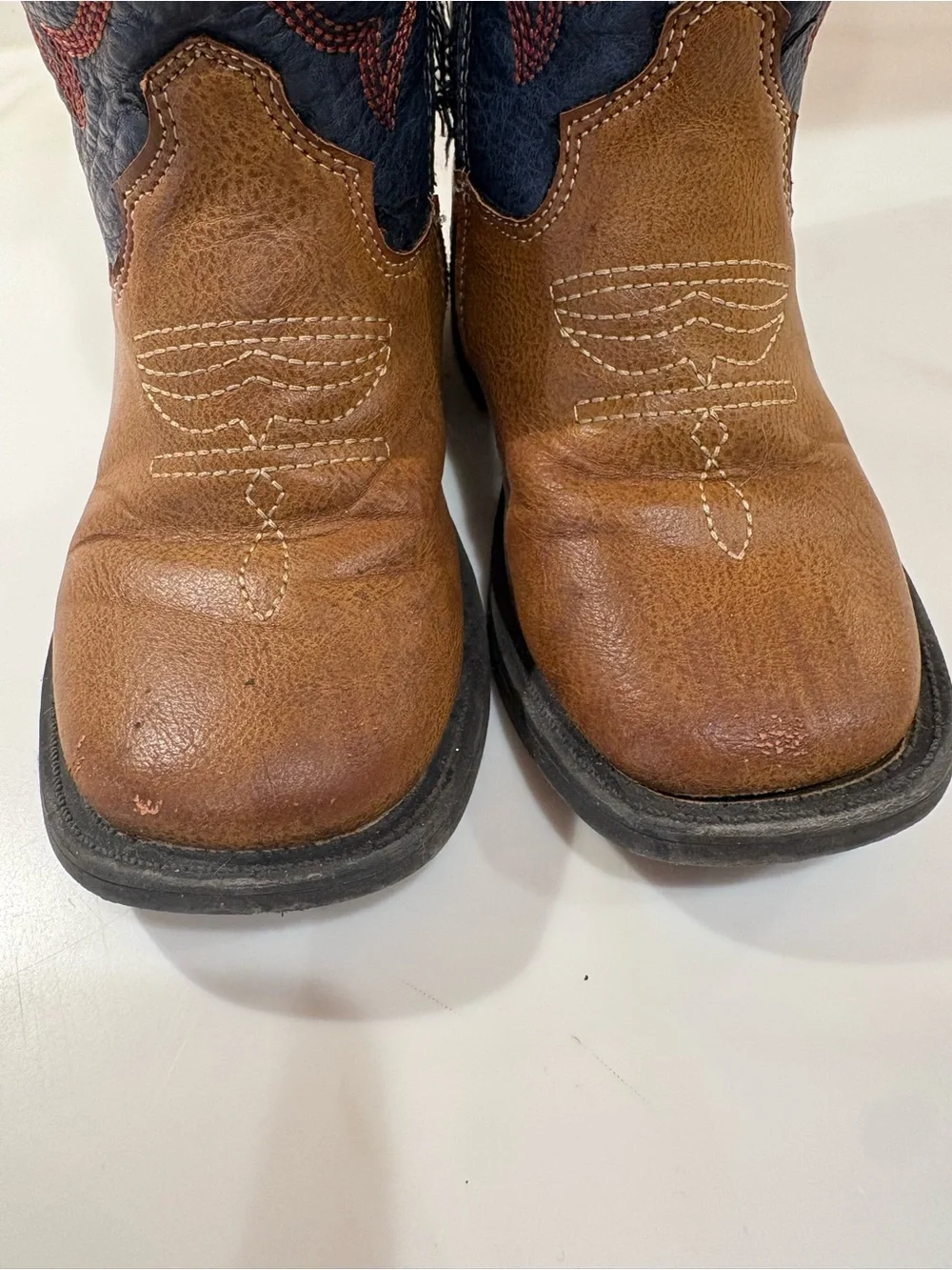 FRYE AND CO. Brown and Navy Kids Western Boots
